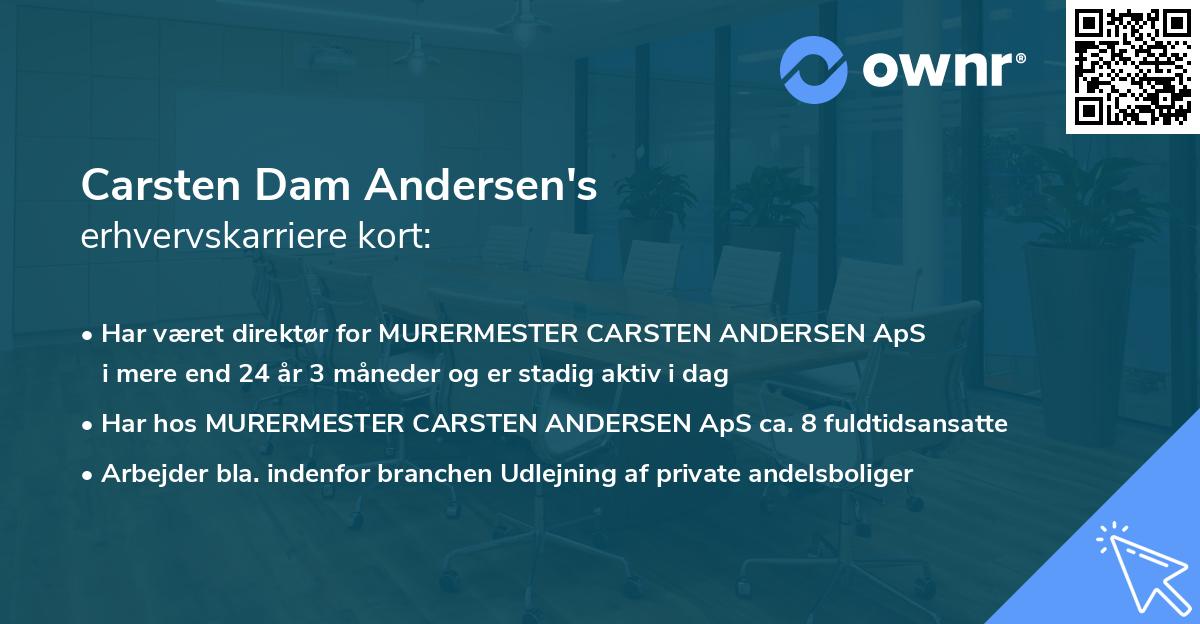 Carsten Dam Andersen's erhvervskarriere kort