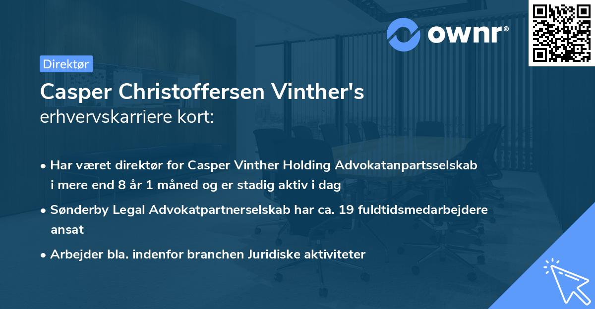 Casper Christoffersen Vinther's erhvervskarriere kort
