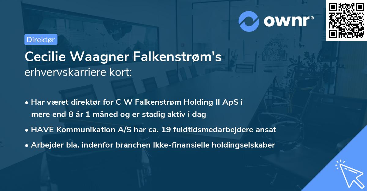 Cecilie Waagner Falkenstrøm's erhvervskarriere kort
