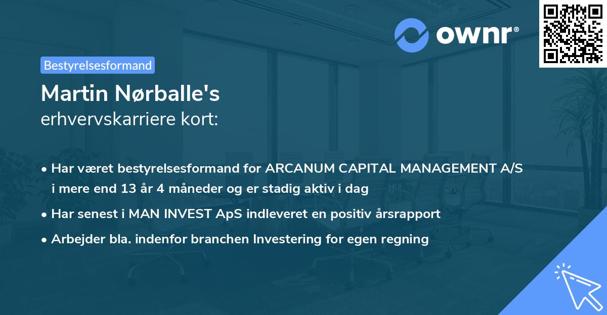 Martin Nørballe's erhvervskarriere kort