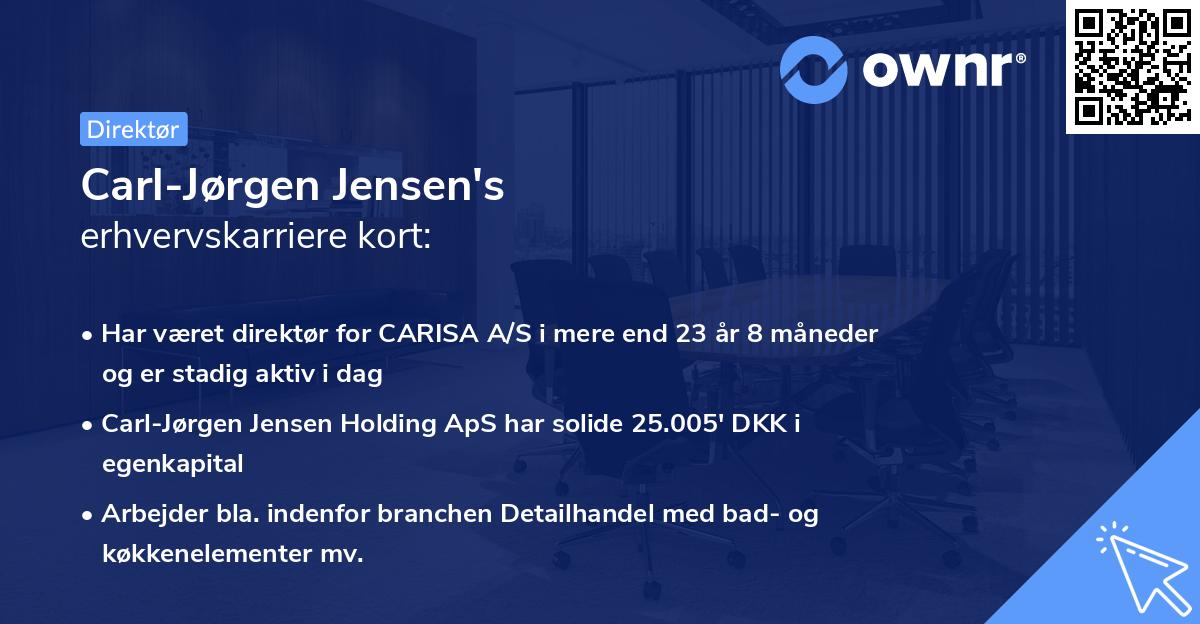 Carl-Jørgen Jensen's erhvervskarriere kort