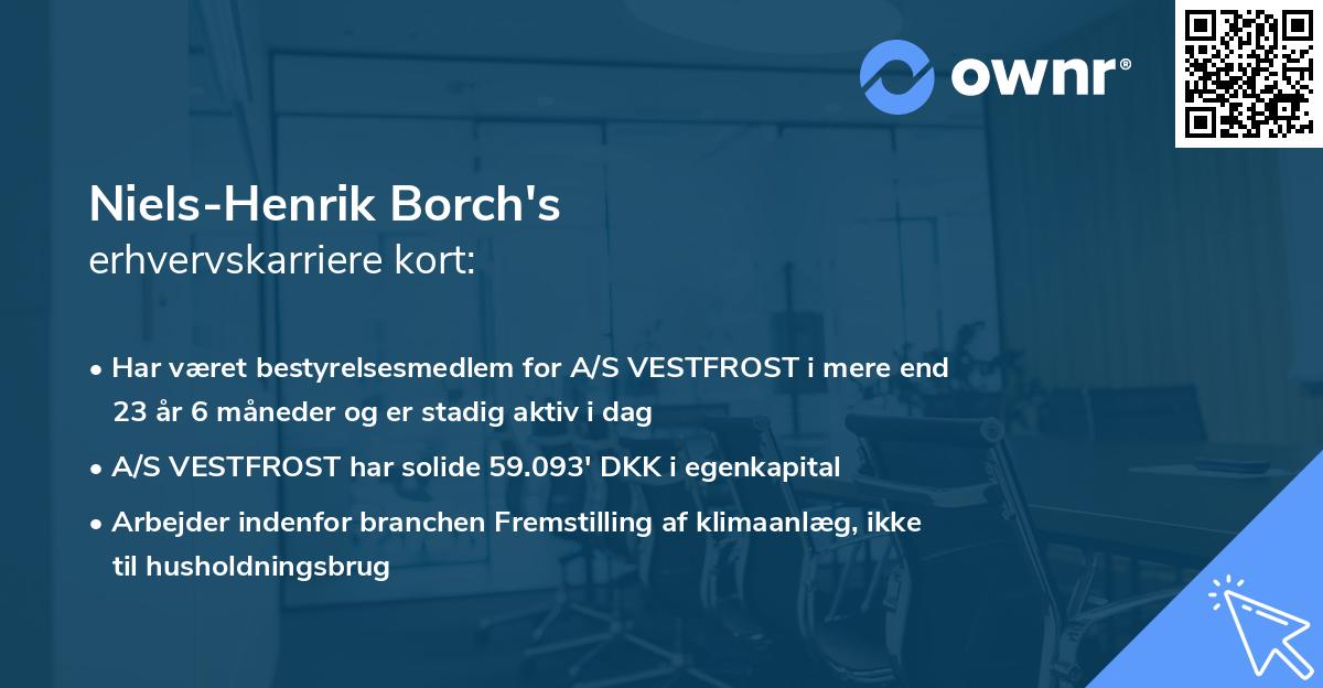 Niels-Henrik Borch's erhvervskarriere kort