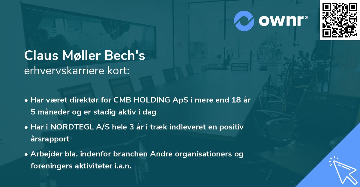 Claus Møller Bech's erhvervskarriere kort