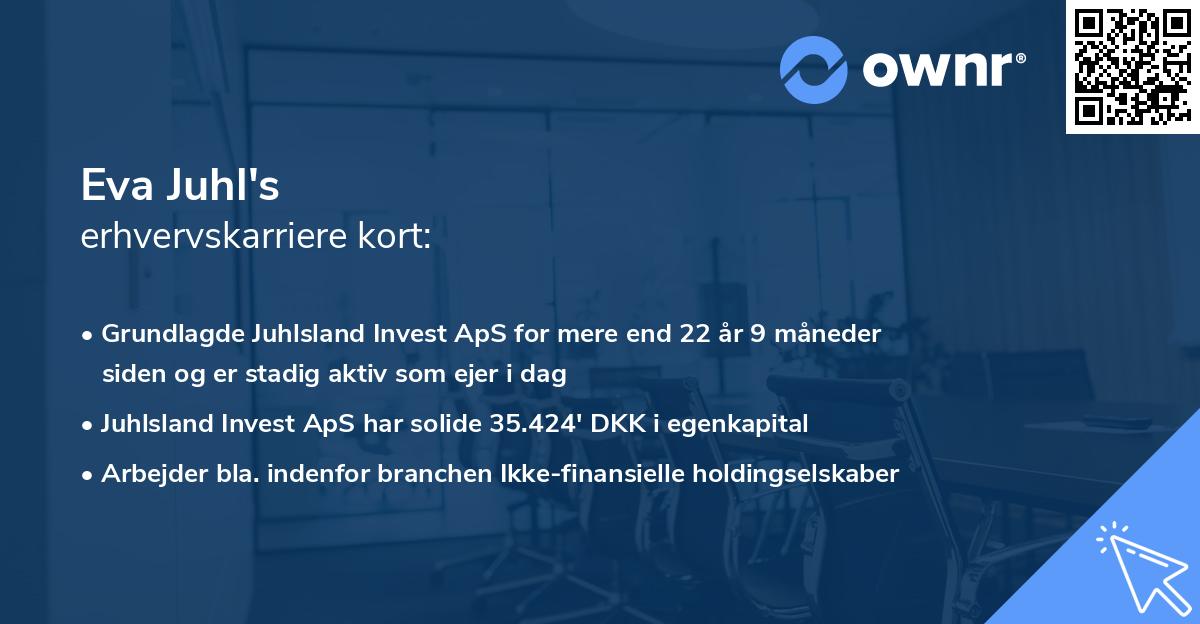 Eva Juhl's erhvervskarriere kort