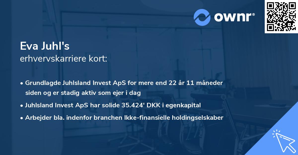 Eva Juhl's erhvervskarriere kort
