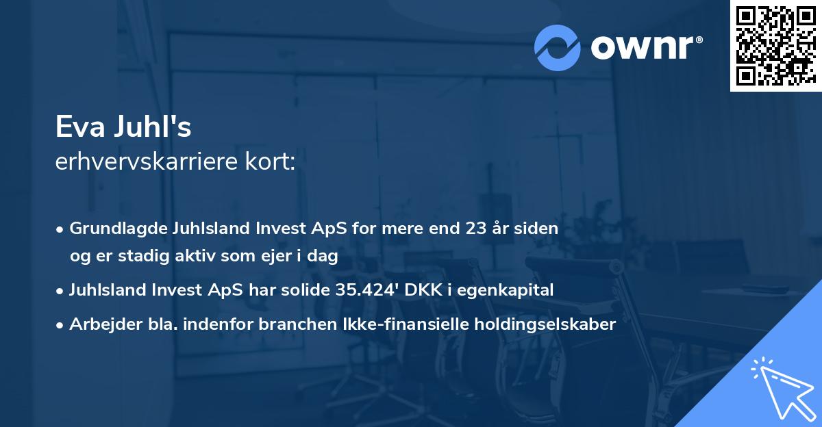 Eva Juhl's erhvervskarriere kort
