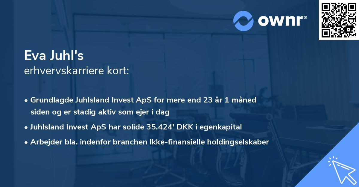 Eva Juhl's erhvervskarriere kort