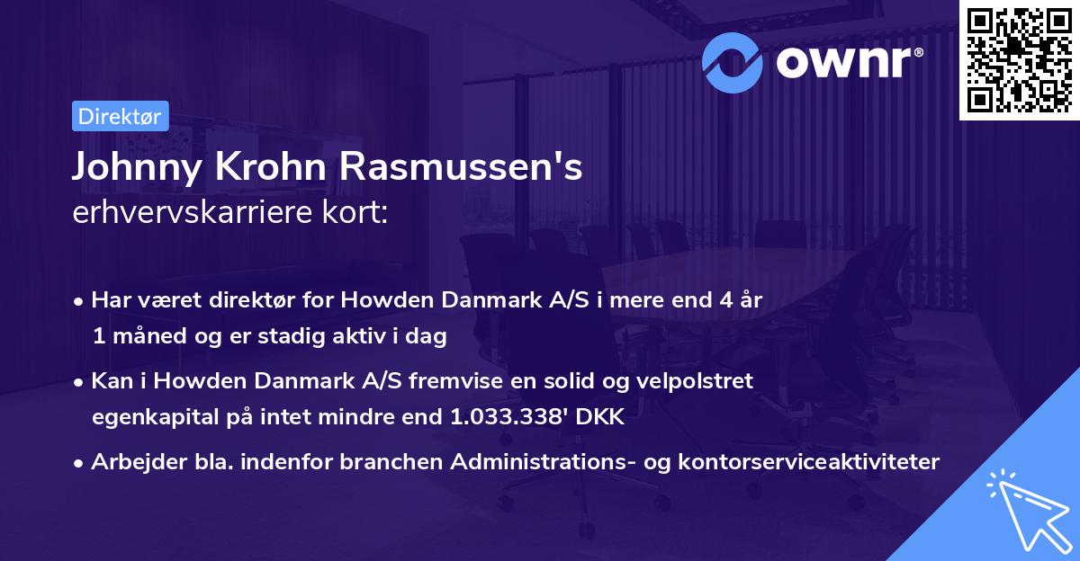 Johnny Krohn Rasmussen's erhvervskarriere kort