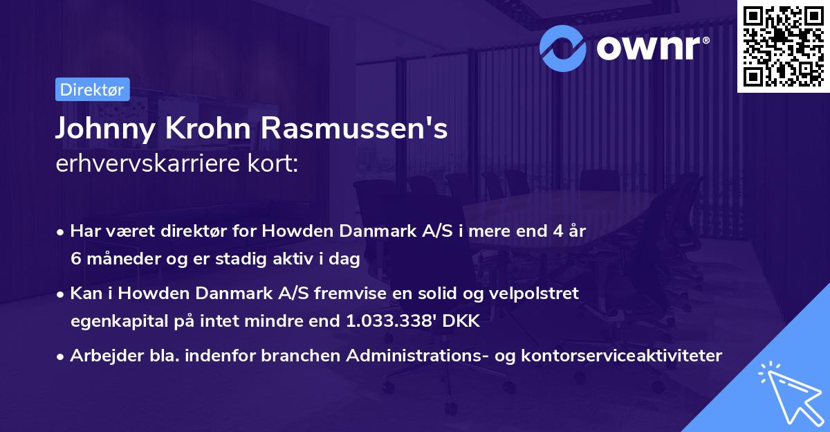 Johnny Krohn Rasmussen's erhvervskarriere kort