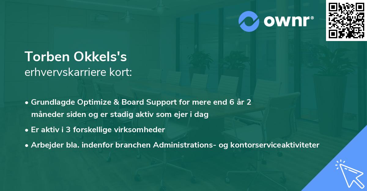 Torben Okkels's erhvervskarriere kort