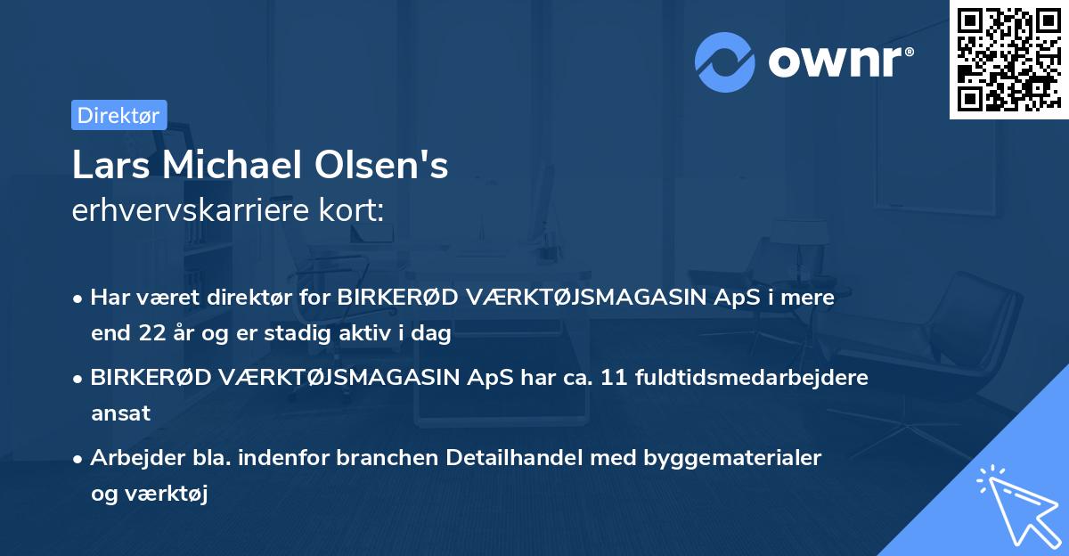 Lars Michael Olsen's erhvervskarriere kort