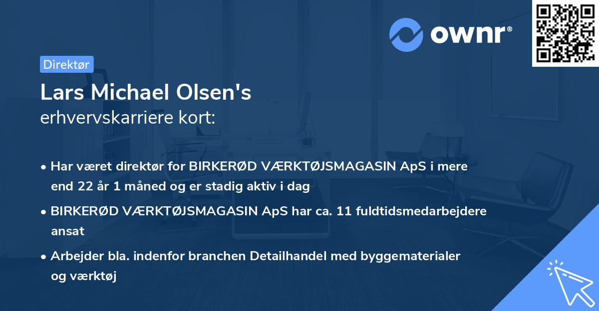 Lars Michael Olsen's erhvervskarriere kort