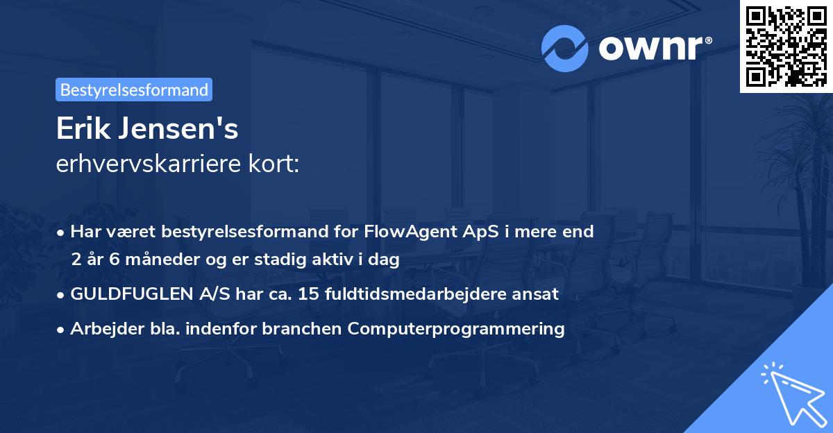 Erik Jensen's erhvervskarriere kort