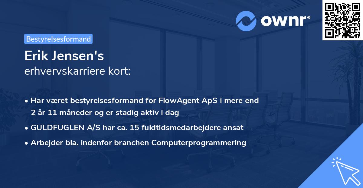 Erik Jensen's erhvervskarriere kort