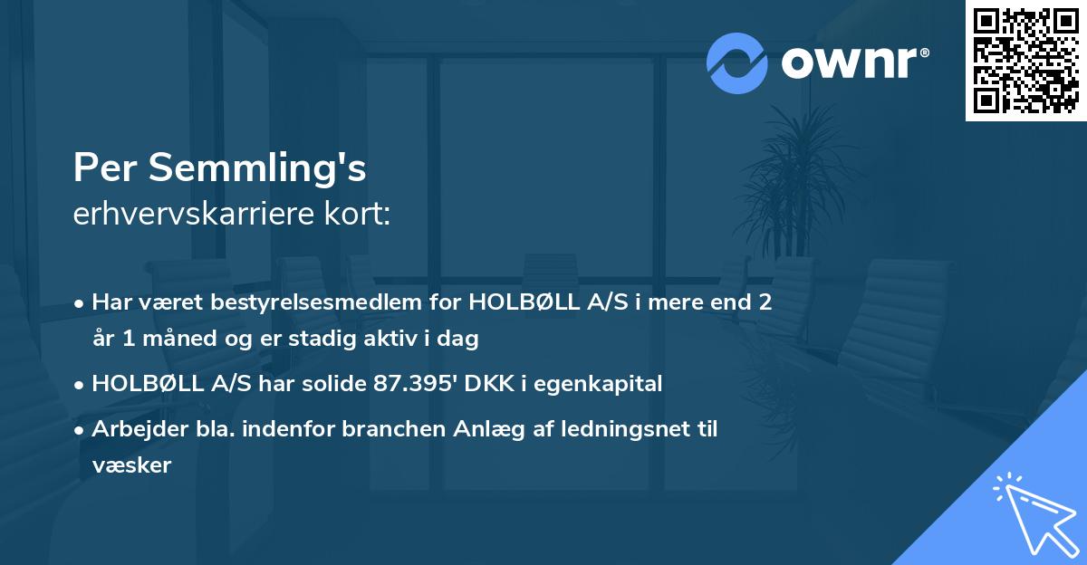 Per Semmling's erhvervskarriere kort