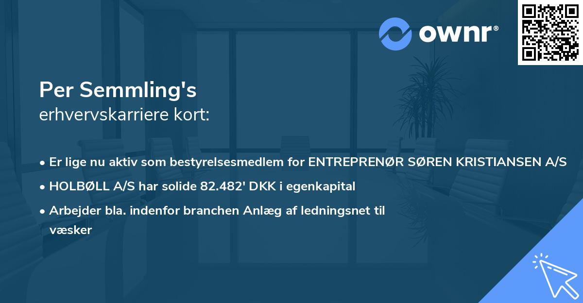 Per Semmling's erhvervskarriere kort