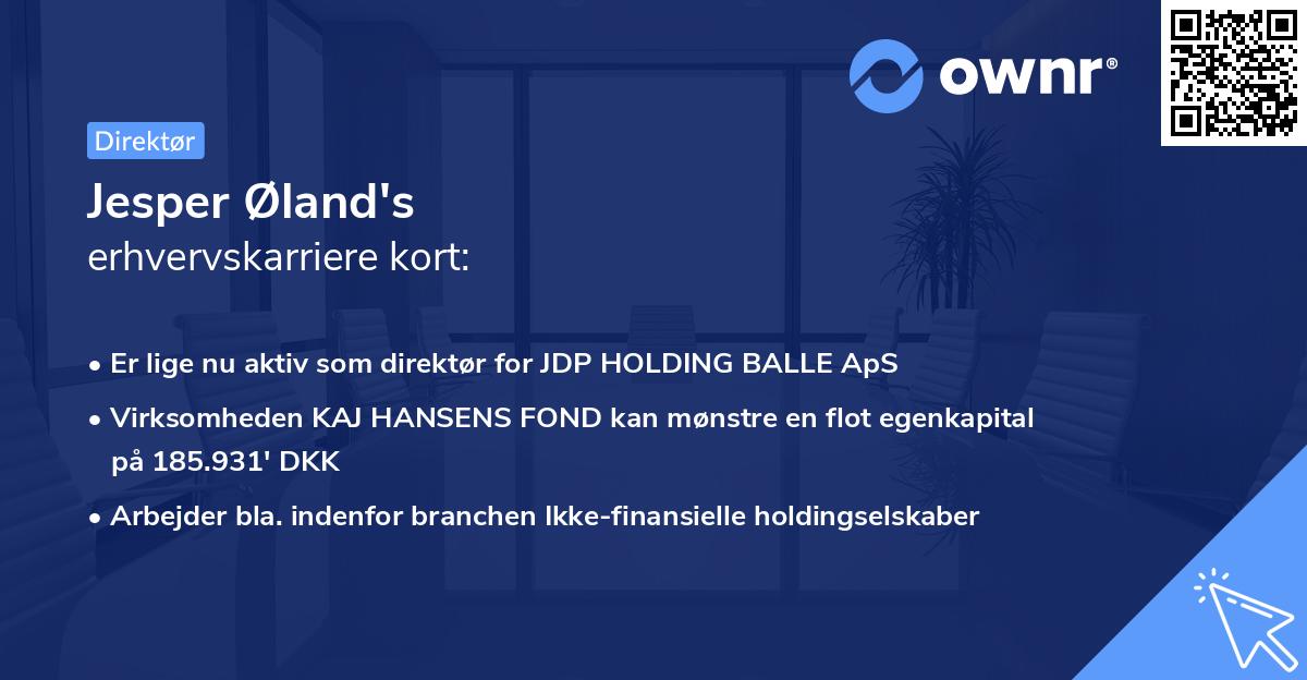 Jesper Øland's erhvervskarriere kort