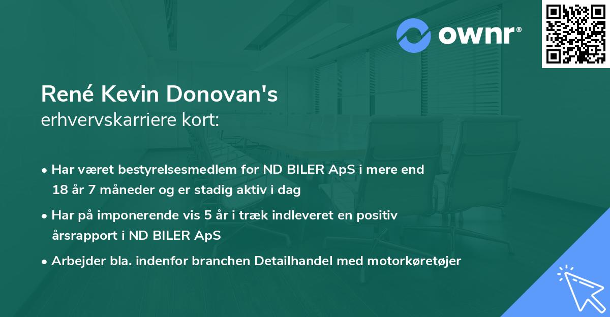 René Kevin Donovan's erhvervskarriere kort
