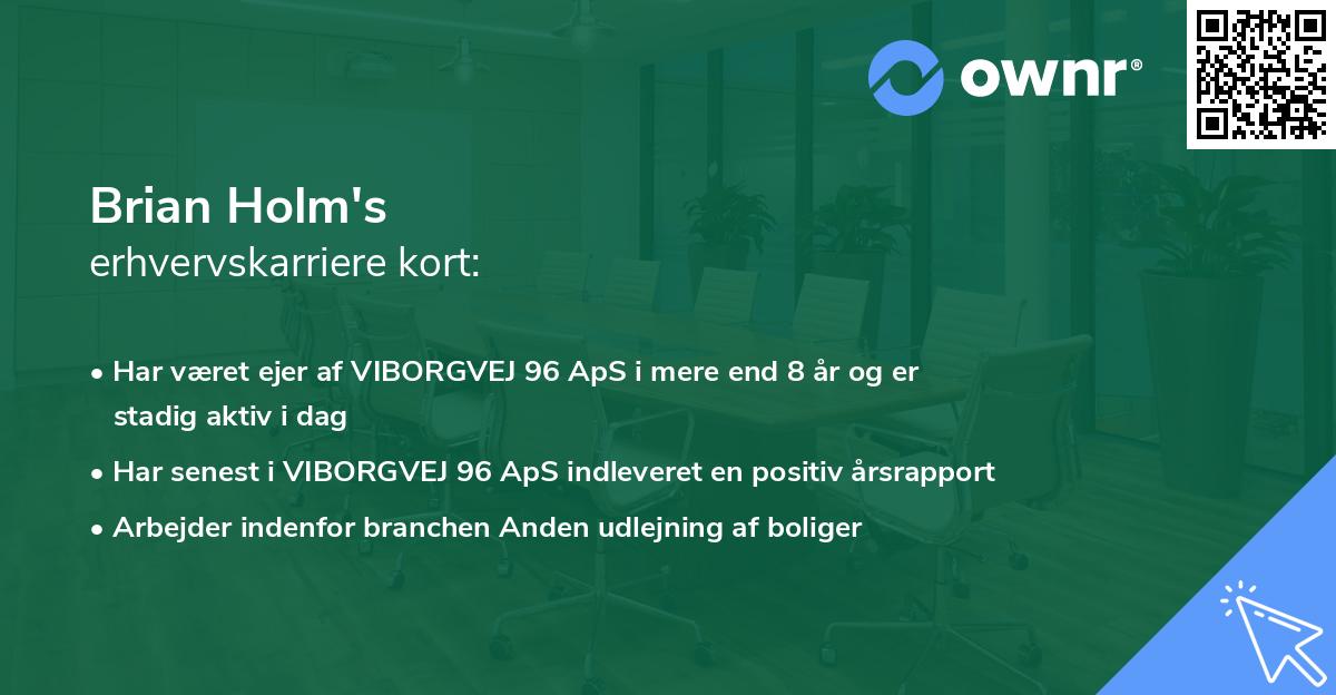 Brian Holm's erhvervskarriere kort