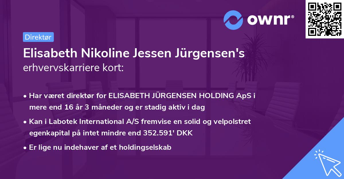 Elisabeth Nikoline Jessen Jürgensen's erhvervskarriere kort