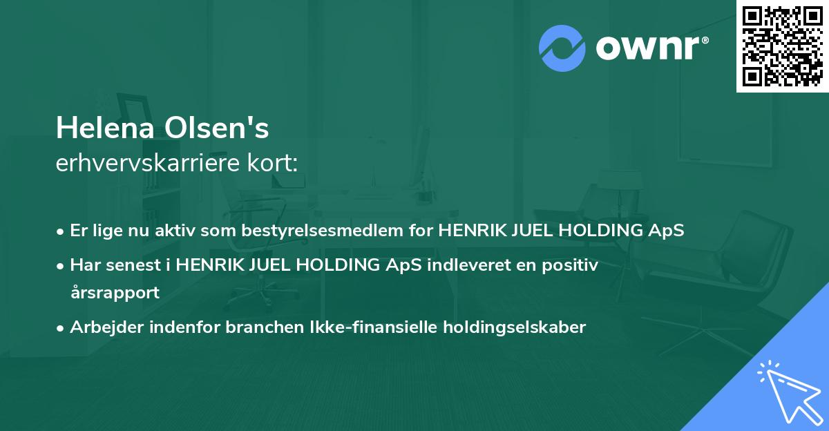 Helena Olsen's erhvervskarriere kort