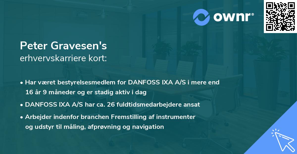 Peter Gravesen's erhvervskarriere kort