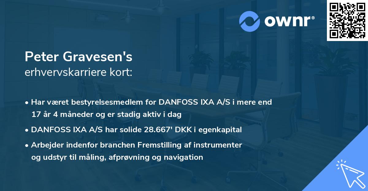 Peter Gravesen's erhvervskarriere kort