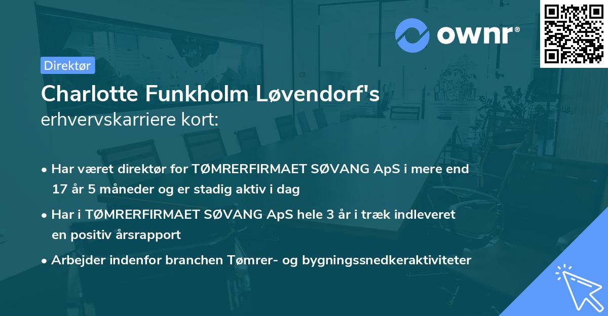 Charlotte Funkholm Løvendorf's erhvervskarriere kort