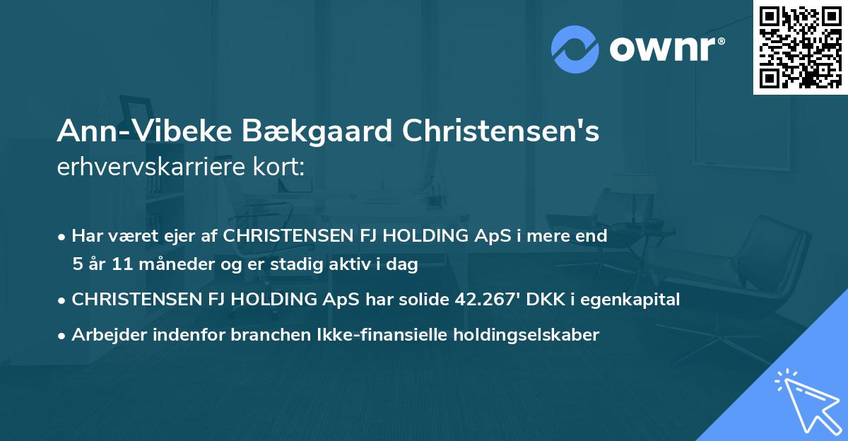 Ann-Vibeke Bækgaard Christensen's erhvervskarriere kort