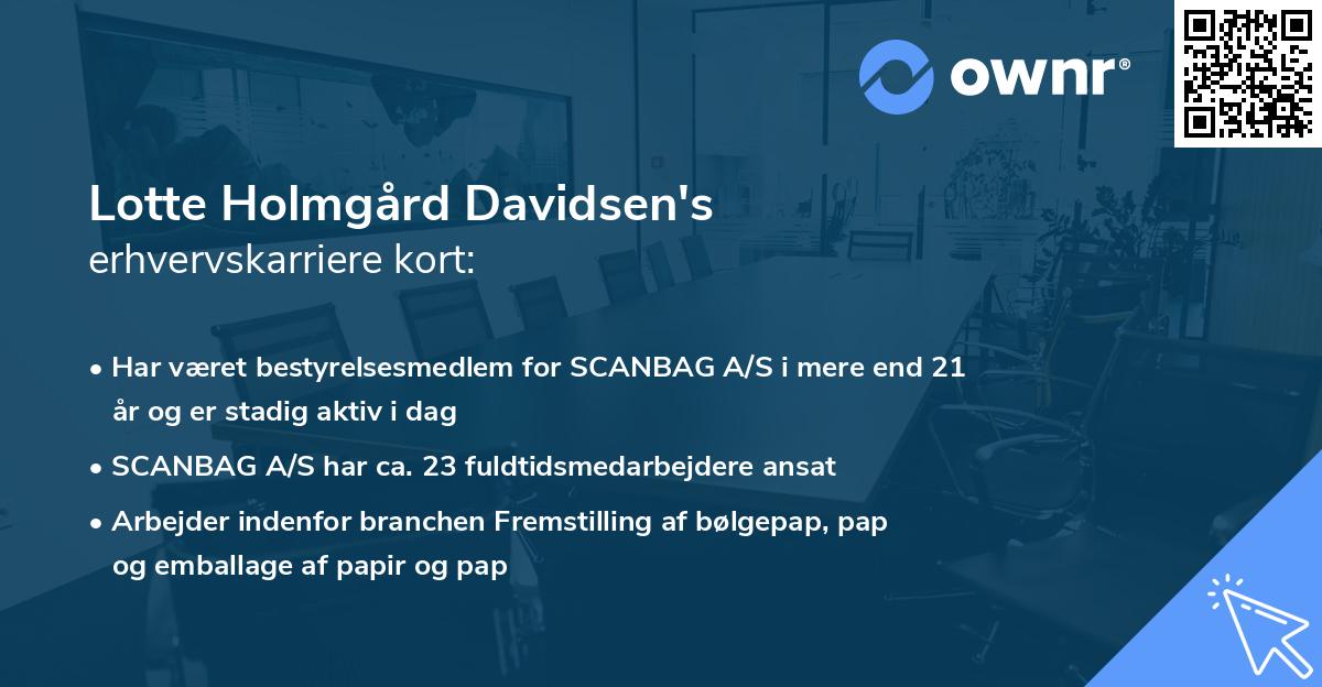 Lotte Holmgård Davidsen's erhvervskarriere kort