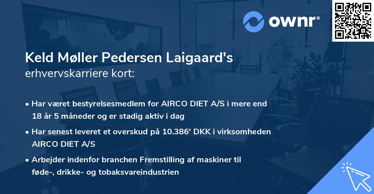 Keld Møller Pedersen Laigaard's erhvervskarriere kort