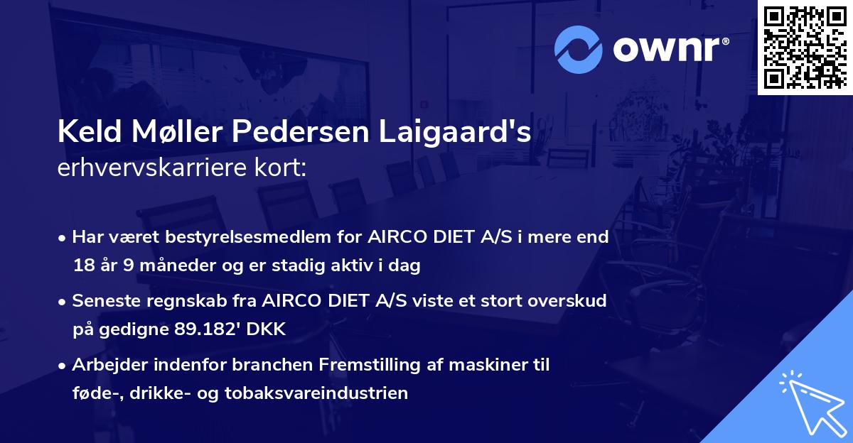 Keld Møller Pedersen Laigaard's erhvervskarriere kort