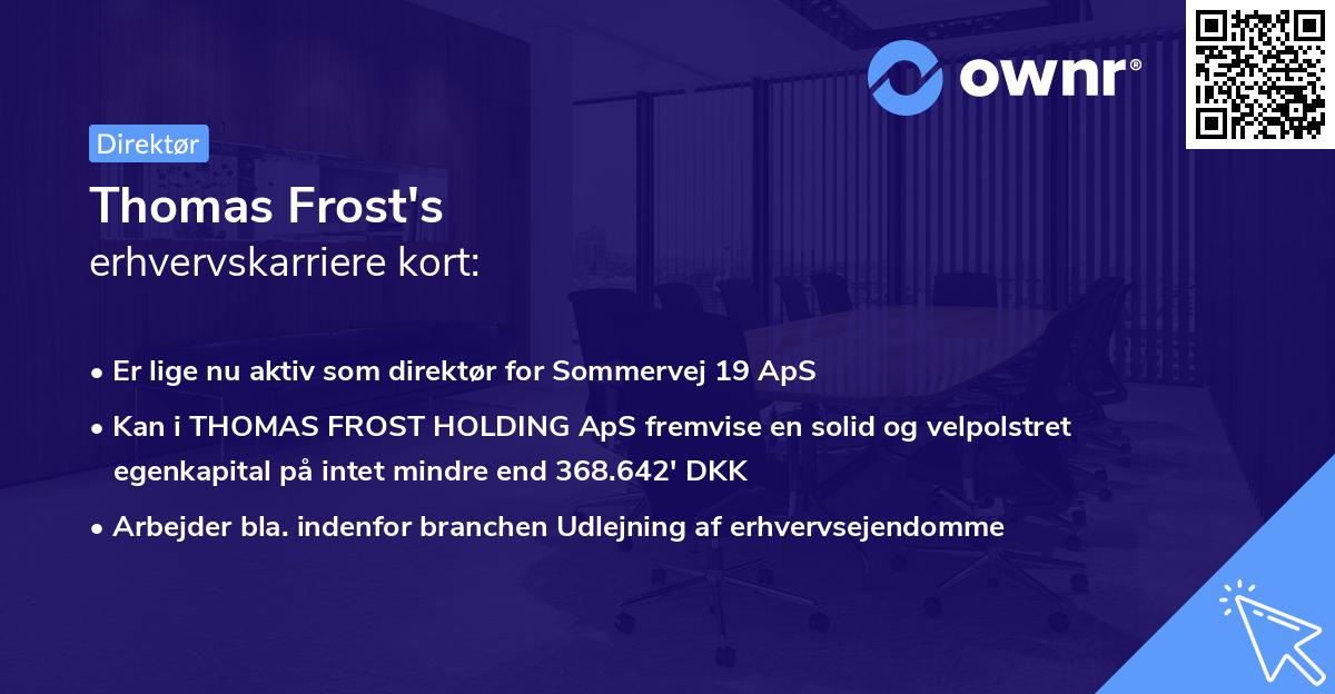 Thomas Frost's erhvervskarriere kort