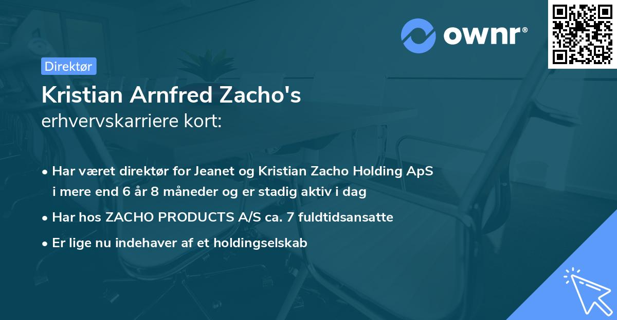 Kristian Arnfred Zacho's erhvervskarriere kort