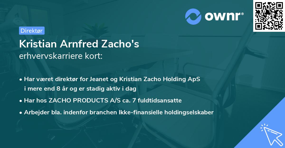 Kristian Arnfred Zacho's erhvervskarriere kort