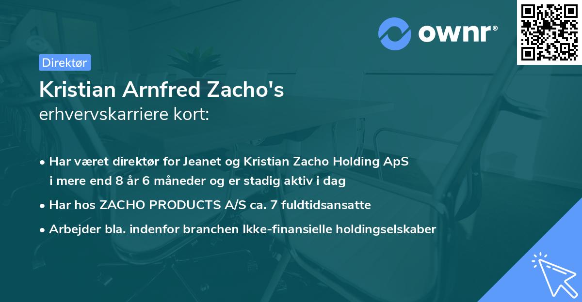 Kristian Arnfred Zacho's erhvervskarriere kort