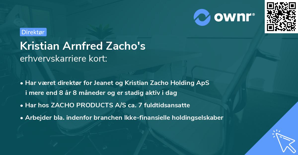 Kristian Arnfred Zacho's erhvervskarriere kort