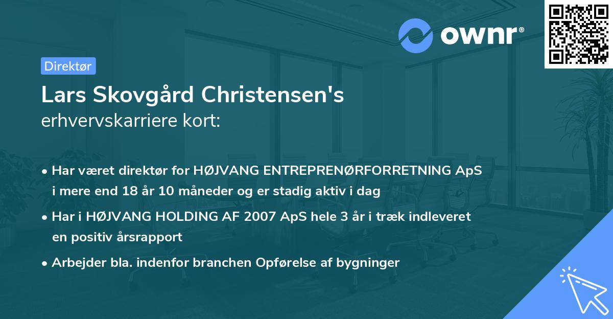Lars Skovgård Christensen's erhvervskarriere kort