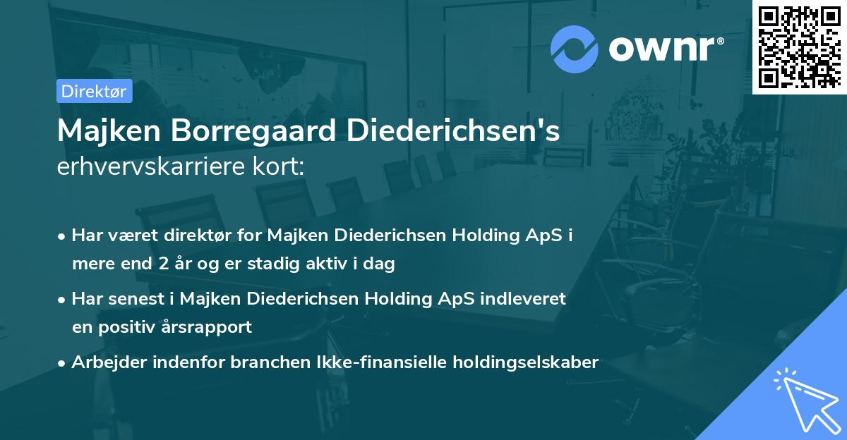 Majken Borregaard Diederichsen's erhvervskarriere kort