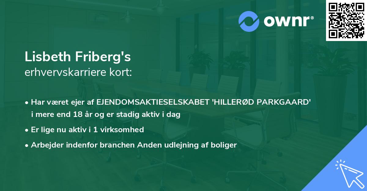 Lisbeth Friberg's erhvervskarriere kort