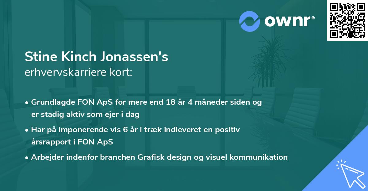 Stine Kinch Jonassen's erhvervskarriere kort