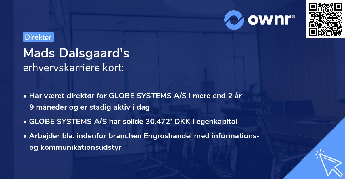 Mads Dalsgaard's erhvervskarriere kort