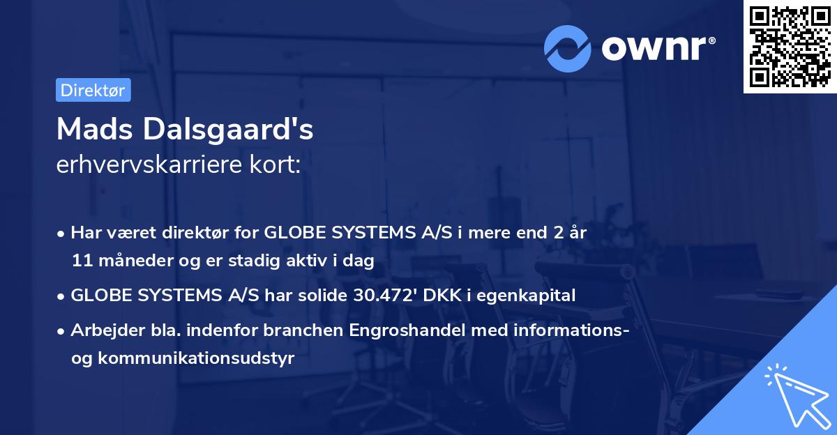 Mads Dalsgaard's erhvervskarriere kort