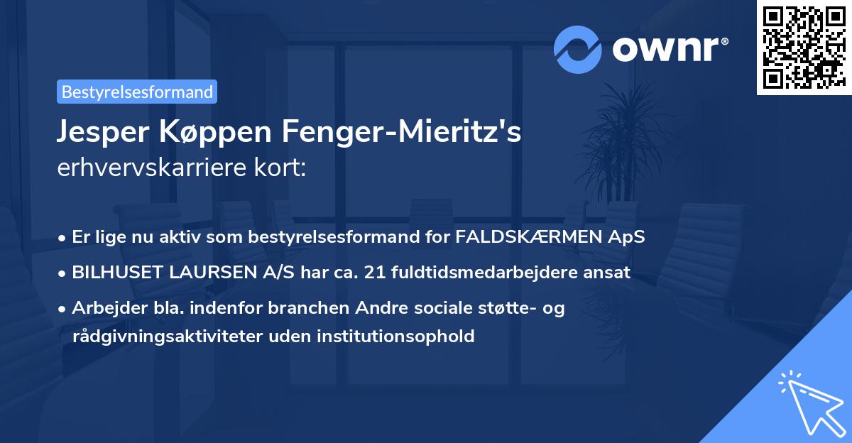 Jesper Køppen Fenger-Mieritz's erhvervskarriere kort
