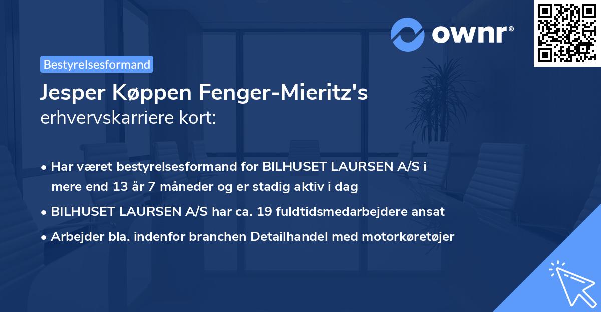 Jesper Køppen Fenger-Mieritz's erhvervskarriere kort