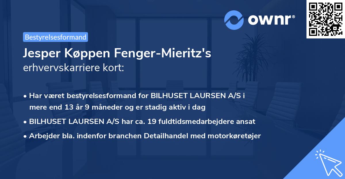 Jesper Køppen Fenger-Mieritz's erhvervskarriere kort