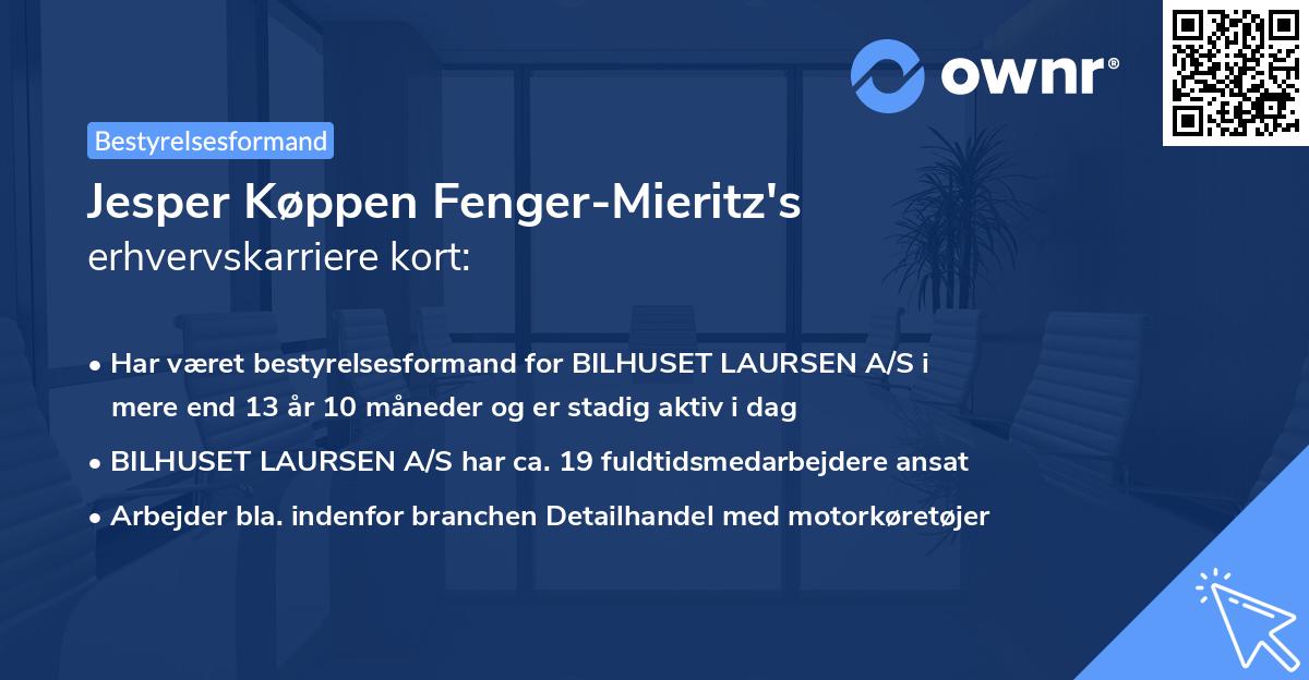 Jesper Køppen Fenger-Mieritz's erhvervskarriere kort