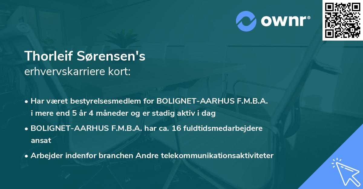Thorleif Sørensen's erhvervskarriere kort