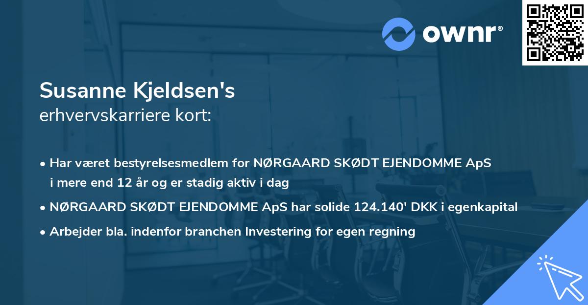 Susanne Kjeldsen's erhvervskarriere kort