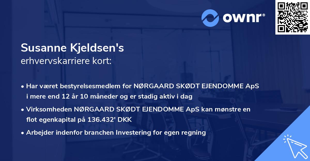 Susanne Kjeldsen's erhvervskarriere kort